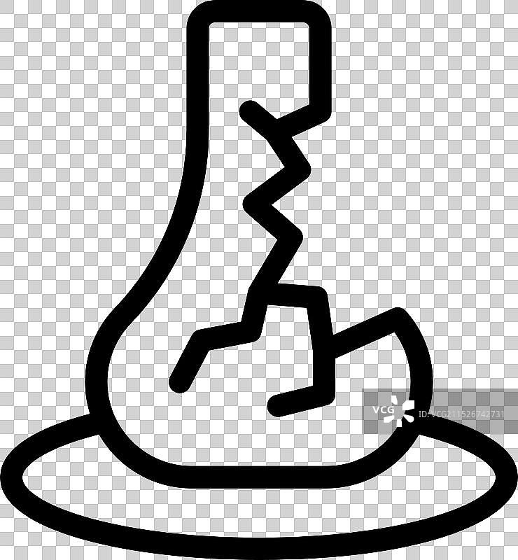 地板上的碎玻璃瓶轮廓图标图片素材