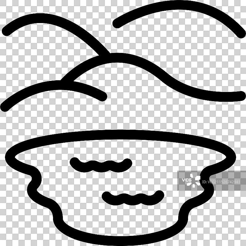 线条艺术：倒映着云朵的小山间湖泊图片素材