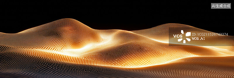 【AI数字艺术】3D高级感金色红色质感山脉山丘闪亮沙漠粒子线条一带一路金融商务时尚科技发布会黑底留白背景图片素材