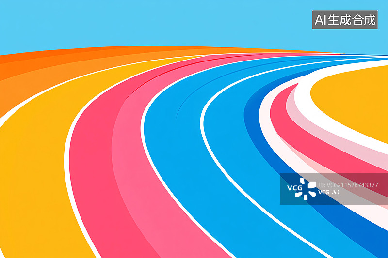 【AI数字艺术】运动比赛跑道的场景插画图片素材