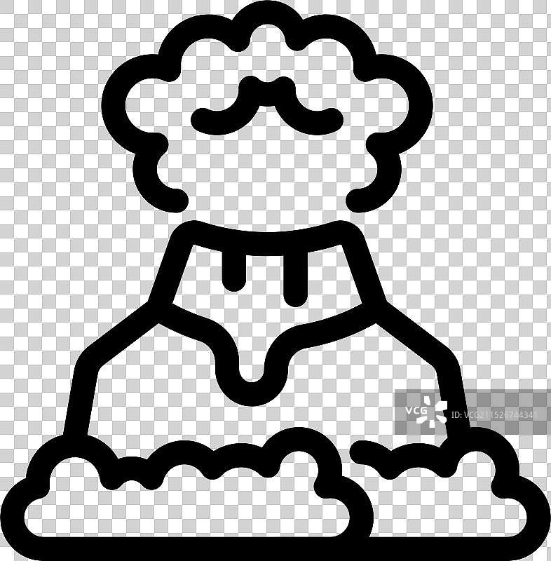 火山喷发，熔岩与火山灰笼罩地表图片素材