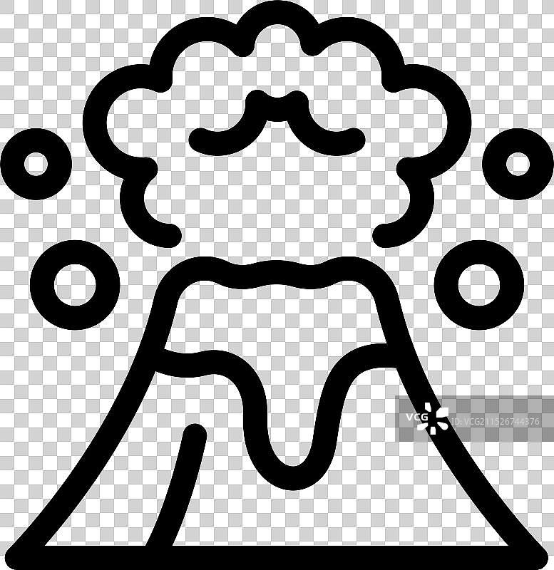 火山喷发与烟雾岩浆线条艺术图片素材