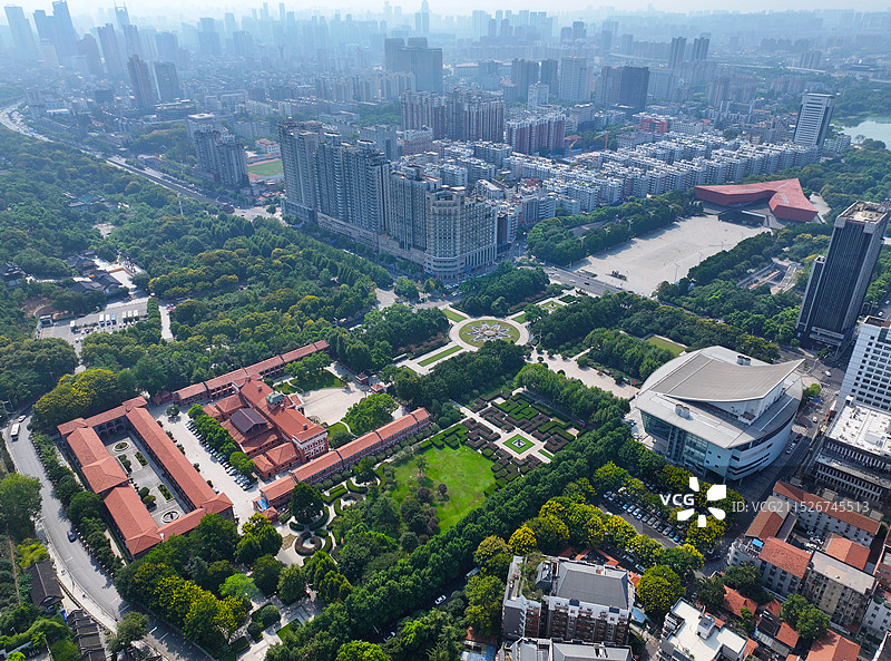 湖北省武汉市武昌区首义文化旅游景区辛亥革命博物院航拍图片素材