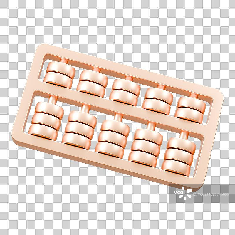 3D渲染的金色算盘金融免抠元素图片素材