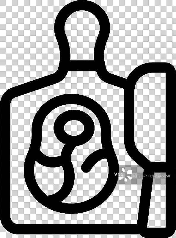 切割肉的线条图标图片素材