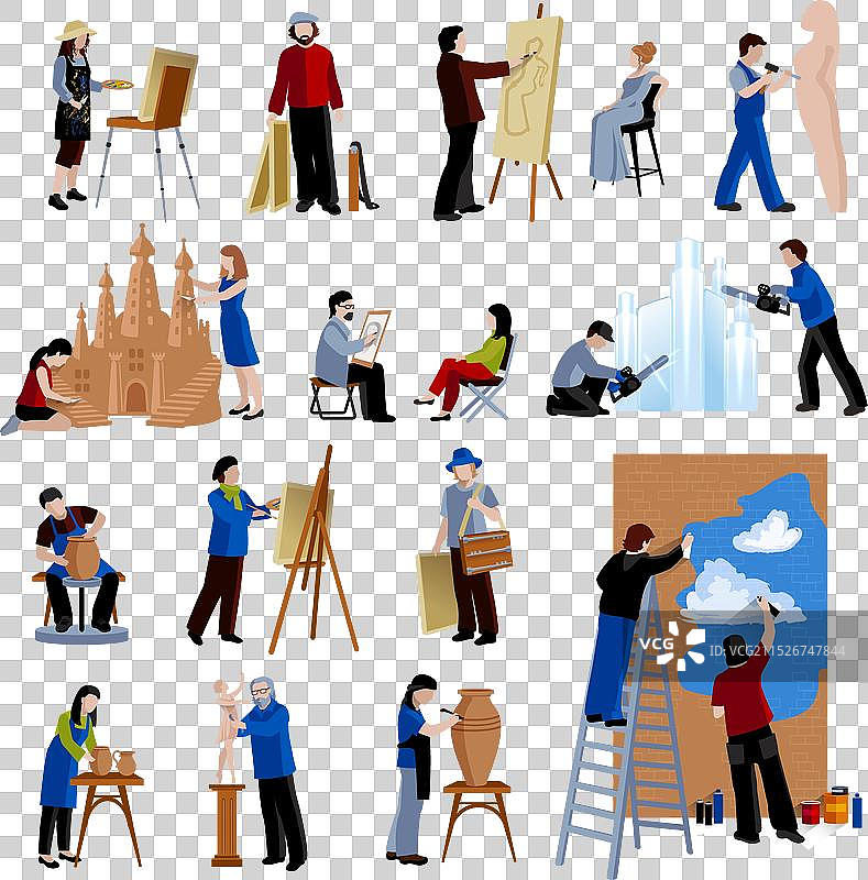 创意职业人物图标合集图片素材