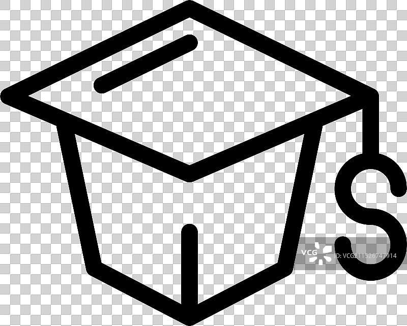 代表教育成本的毕业帽图标图片素材