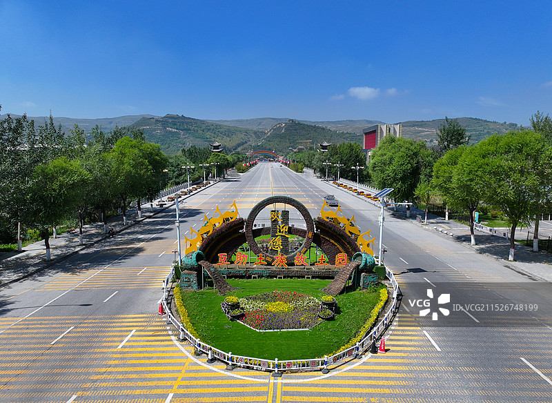 青海省海东市互助县土族故土园天佑德中国青稞酒之源航拍图片素材