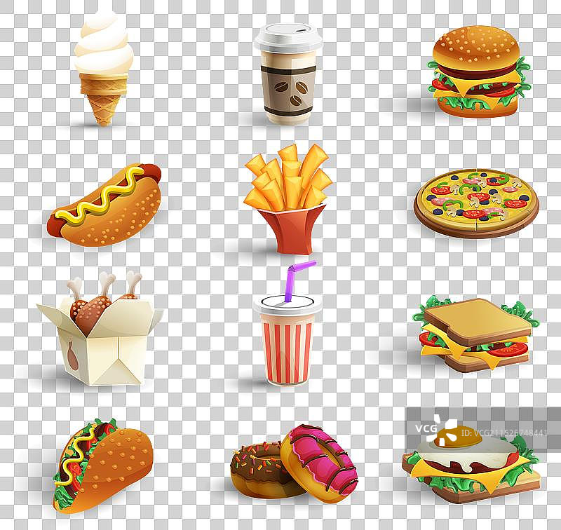 快餐图标卡通合集图片素材