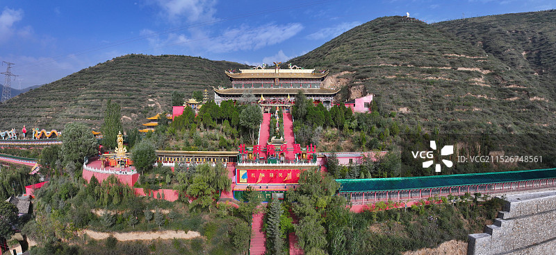 青海省西宁市湟中区昆仑圣都扎麻隆凤凰山航拍图片素材