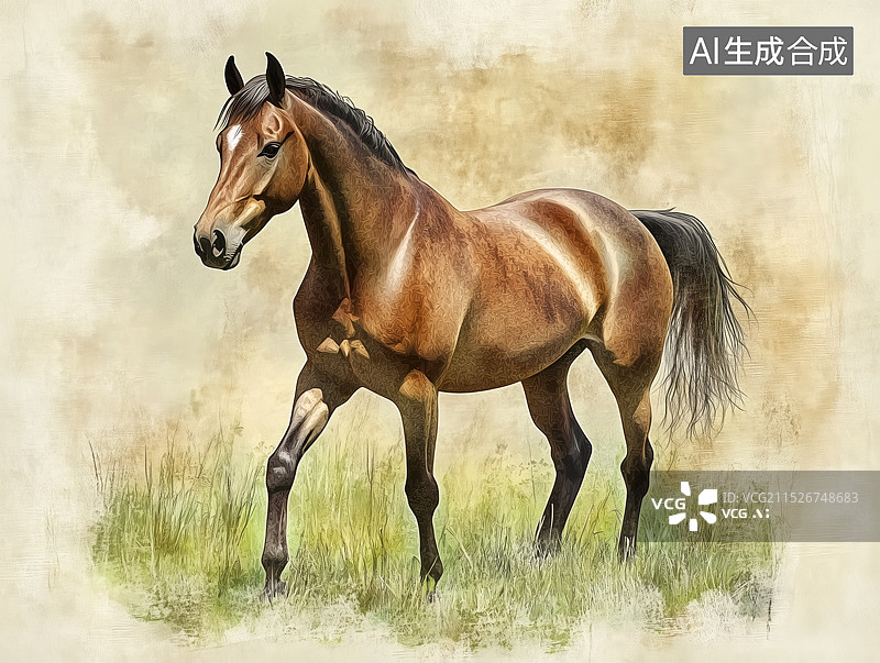 【AI数字艺术】中国风古诗《钱塘湖春行》插画图片素材