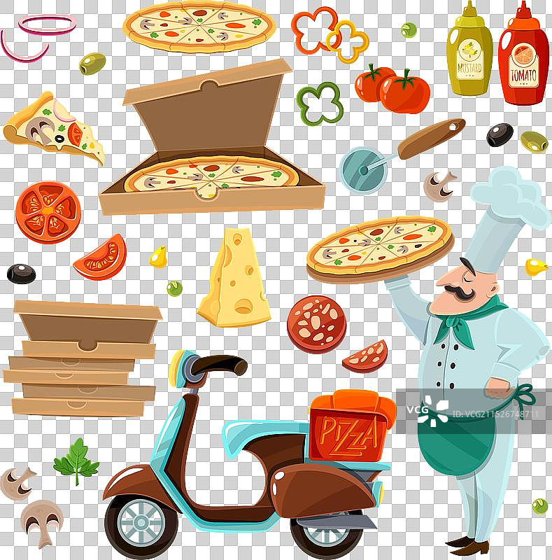 披萨卡通合集图片素材