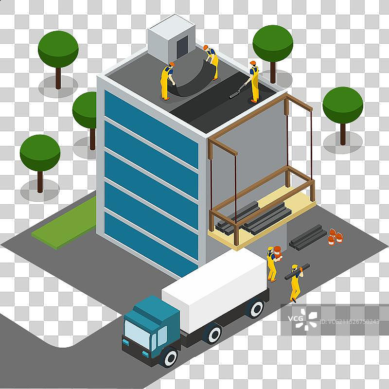 完成建筑的建筑工人图片素材