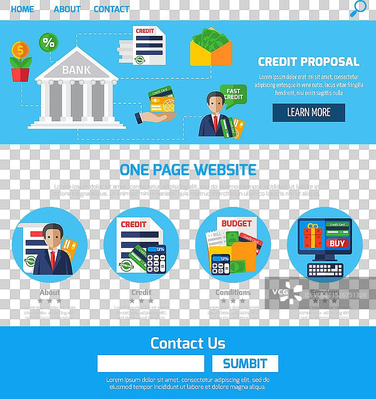 网站单页信用提案图片素材