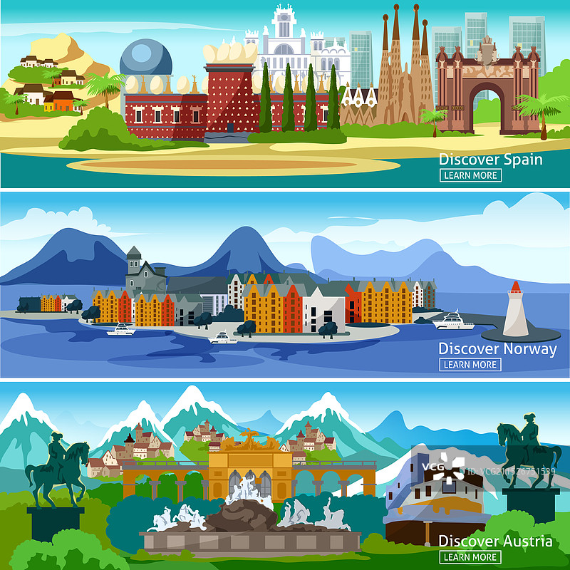 欧洲旅游banner合集图片素材