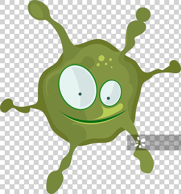 绿色细菌卡通形象图片素材