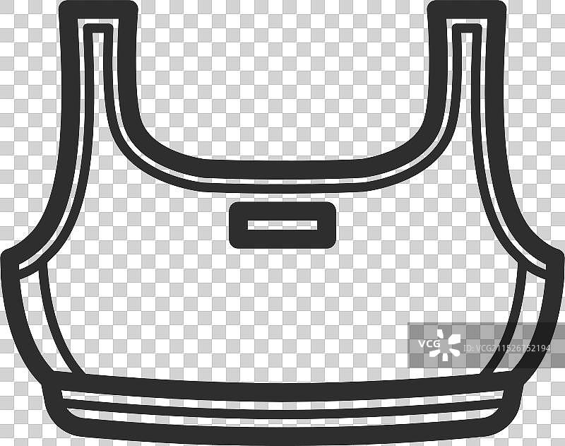 运动文胸线性图标，女性内衣符号图片素材