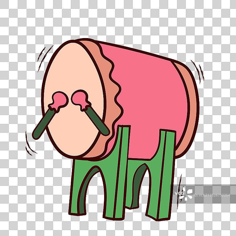 彩色手绘伊斯兰鼓图片素材