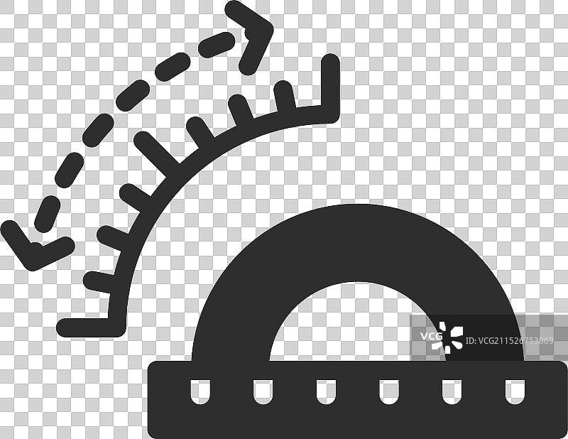 量角器测量角度工具几何黑色图片素材