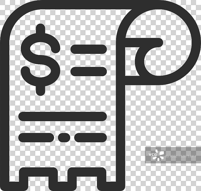 纸质收据卷线图标支付账单符号图片素材