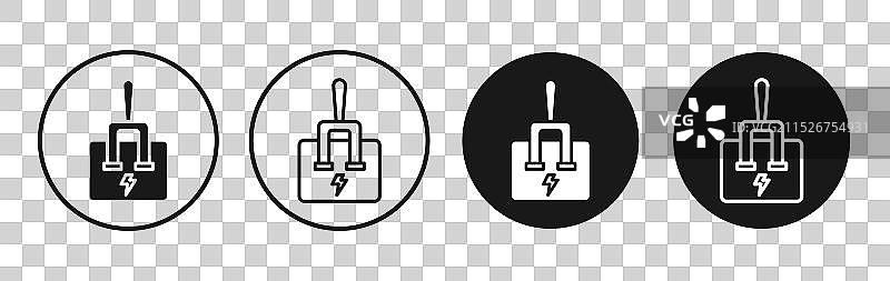 断路器图标集黑色填充图片素材