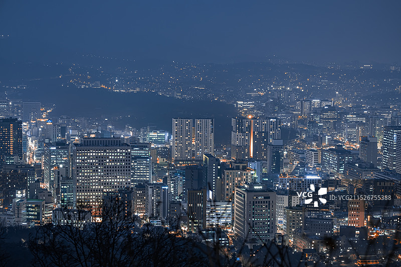 首尔夜空图片素材
