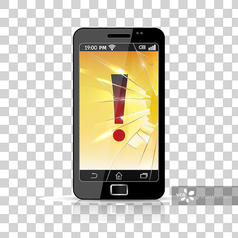 破损的智能手机扁平图标图片素材