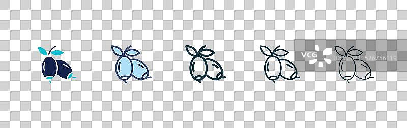 红枣图标集黑色填充轮廓样式图片素材