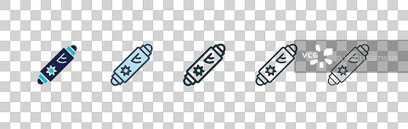 门柱圣卷图标集合黑色填充和轮廓样式图片素材