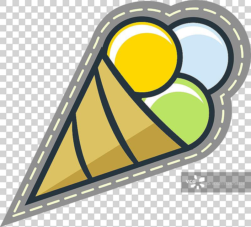 夏季甜点冰淇淋筒贴纸图片素材