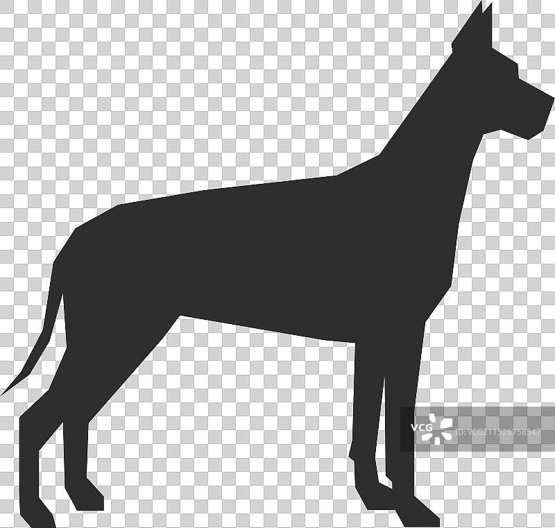 大丹犬剪影动物图标图片素材