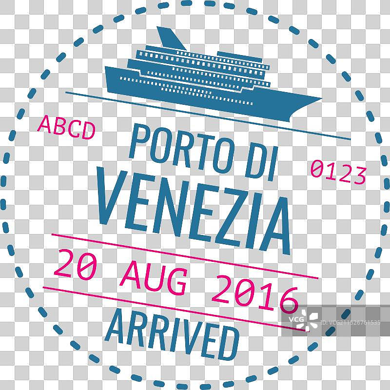 意大利海港旅行印章图片素材