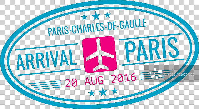 巴黎入境签证机场护照印章图片素材