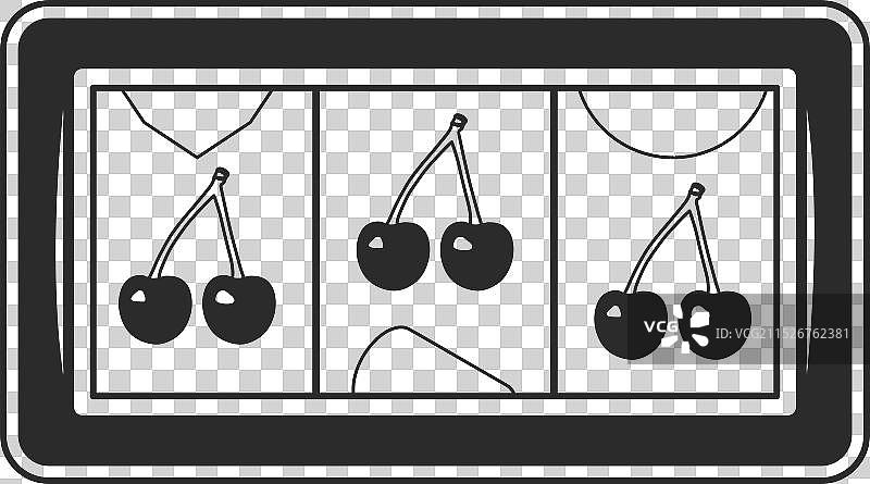 老虎机中大奖黑色图标图片素材