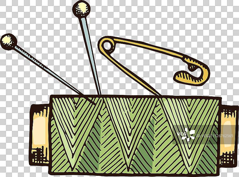 绿色缝纫线颜色绘画女裁缝标志图片素材