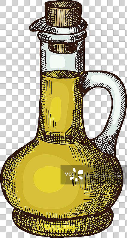 手绘橄榄油瓶食品图片素材