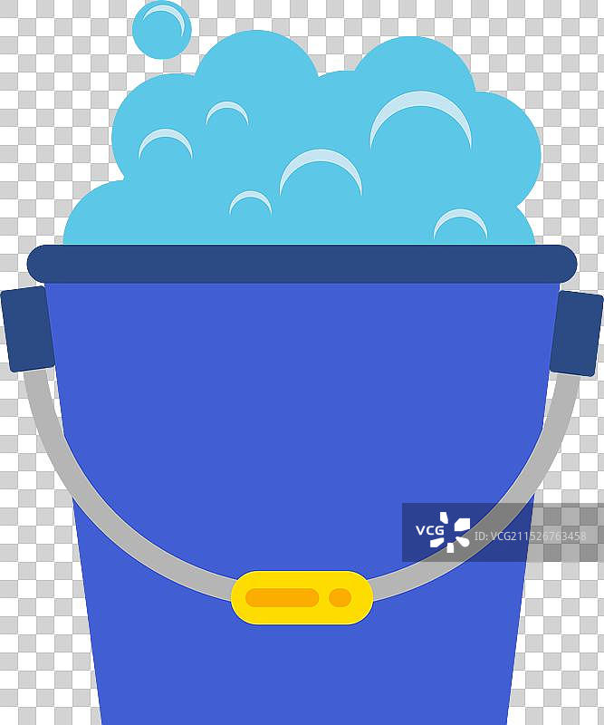 带有泡沫的清洁水桶图片素材