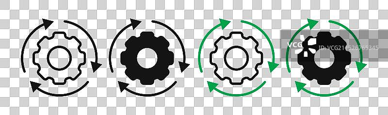 敏捷流程细线图标集图片素材