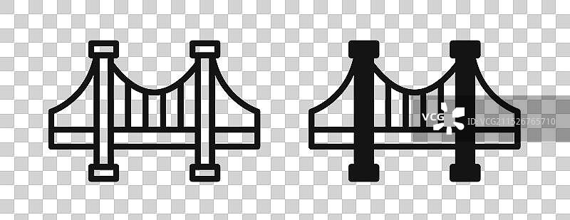 桥梁细线图标集图片素材