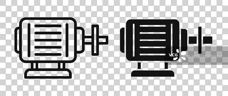 汽车交流发电机细线图标集图片素材