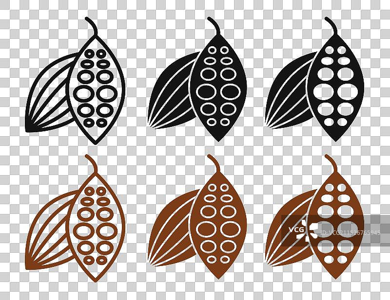 可可豆细线图标集图片素材