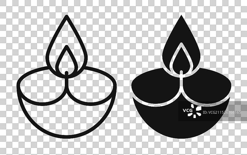 排灯节细线图标集图片素材