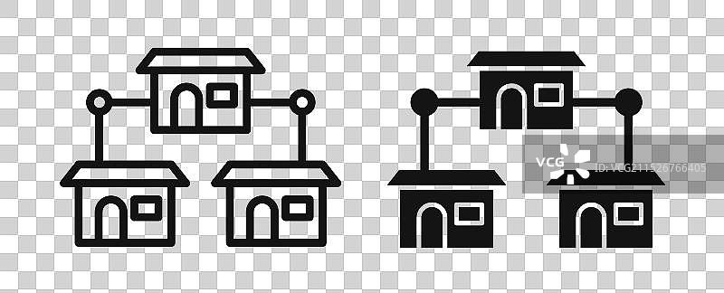 特许经营细线图标集图片素材