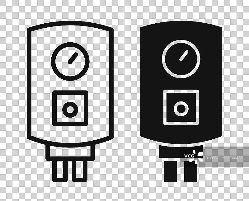 燃气锅炉细线图标集图片素材