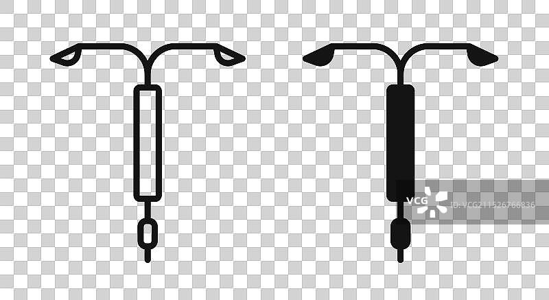 宫内节育器细线图标集图片素材