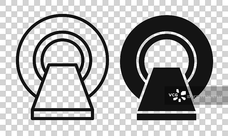 核磁共振机细线图标集图片素材