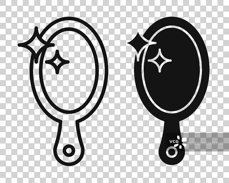 镜子细线图标集图片素材