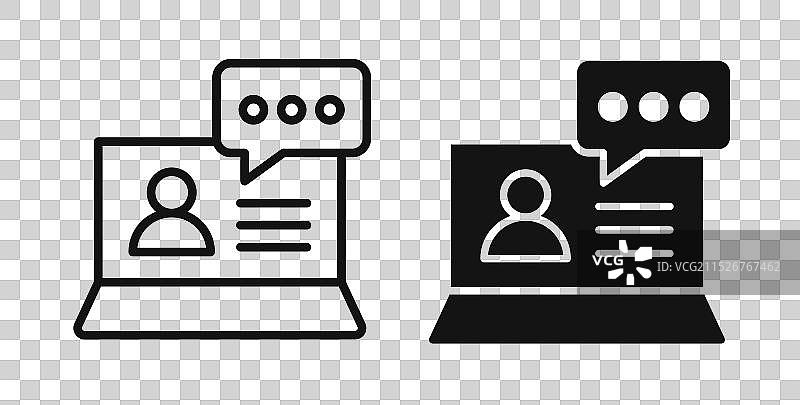 在线咨询细线图标集图片素材