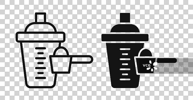 蛋白摇摇杯细线图标集图片素材