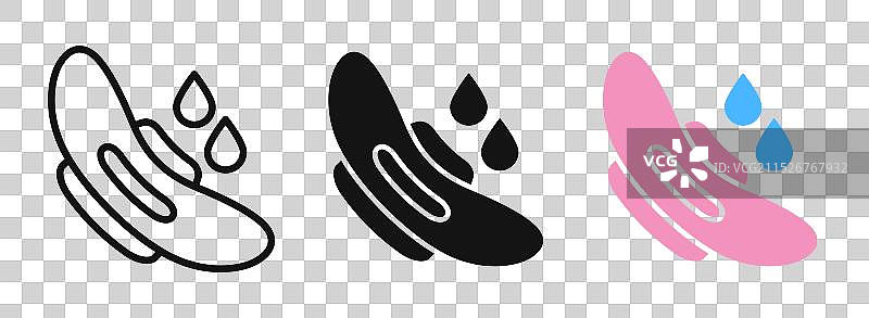 卫生巾细线图标集图片素材